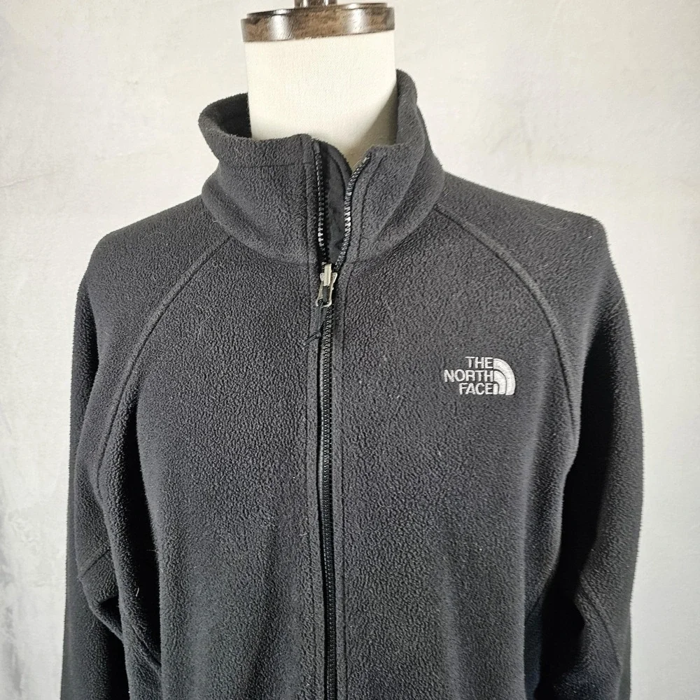 The North‎ Face Jacket Mens XL Black Fleece Full Zip Outdoor Hiking Warm Casual